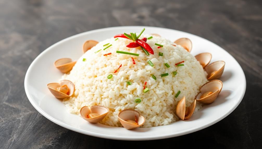 clam rice dish preparation