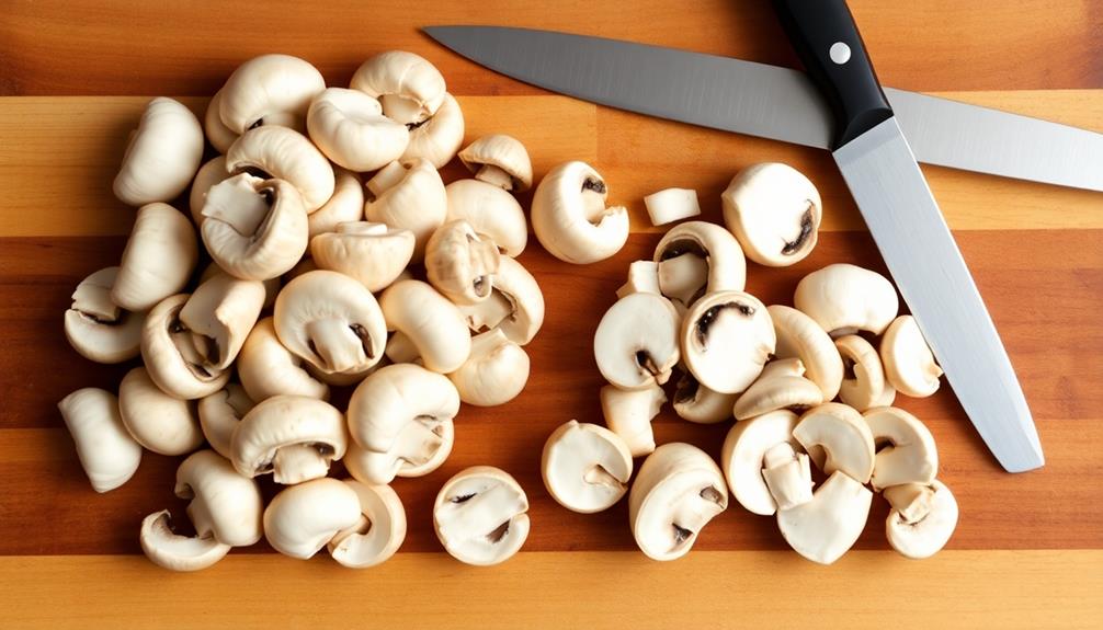 clean and slice mushrooms