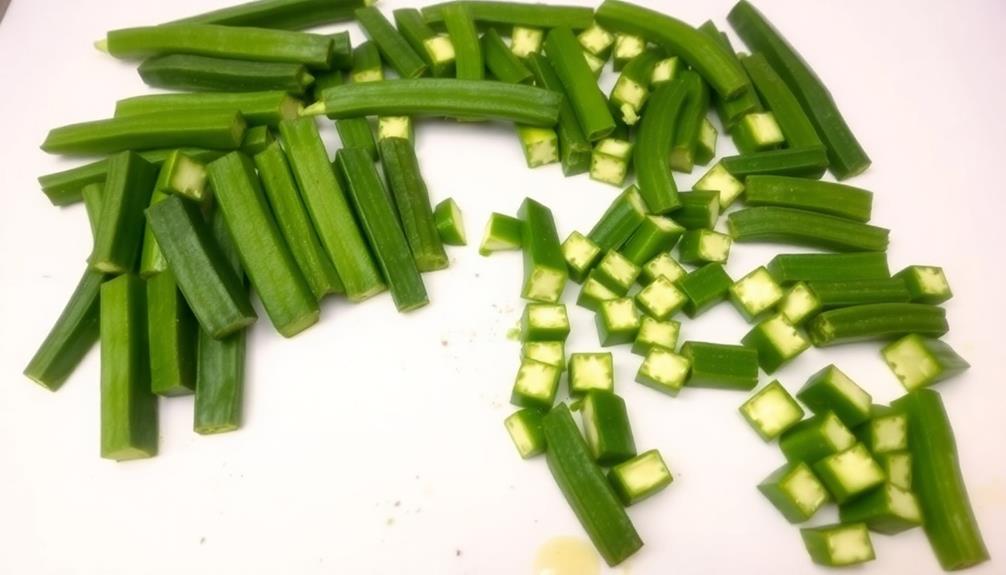 clean and trim okra