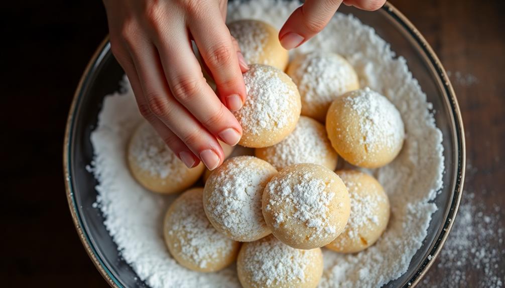 coat balls with sugar