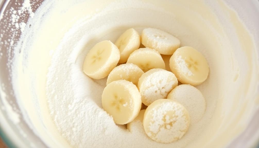 coat banana slices batter