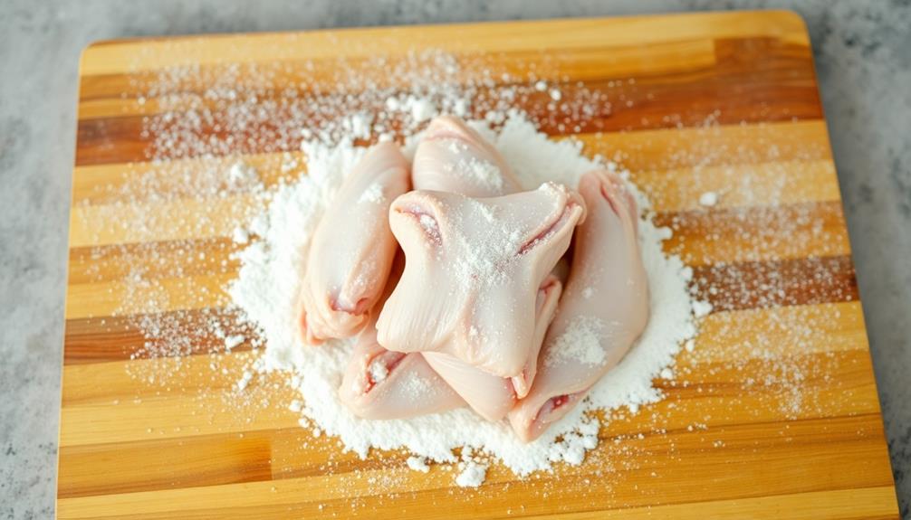 coat wings in flour