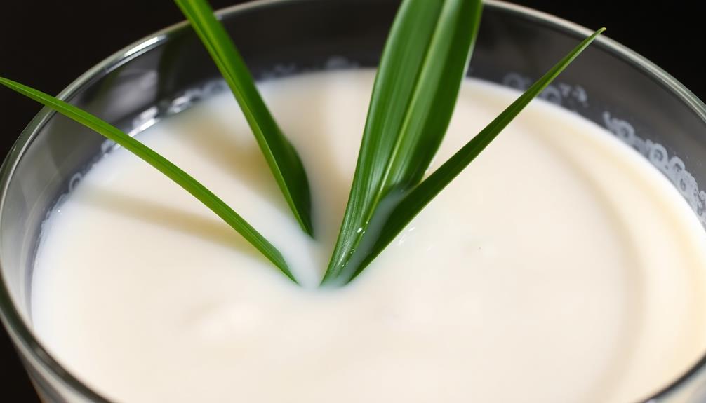 coconut milk and pandan