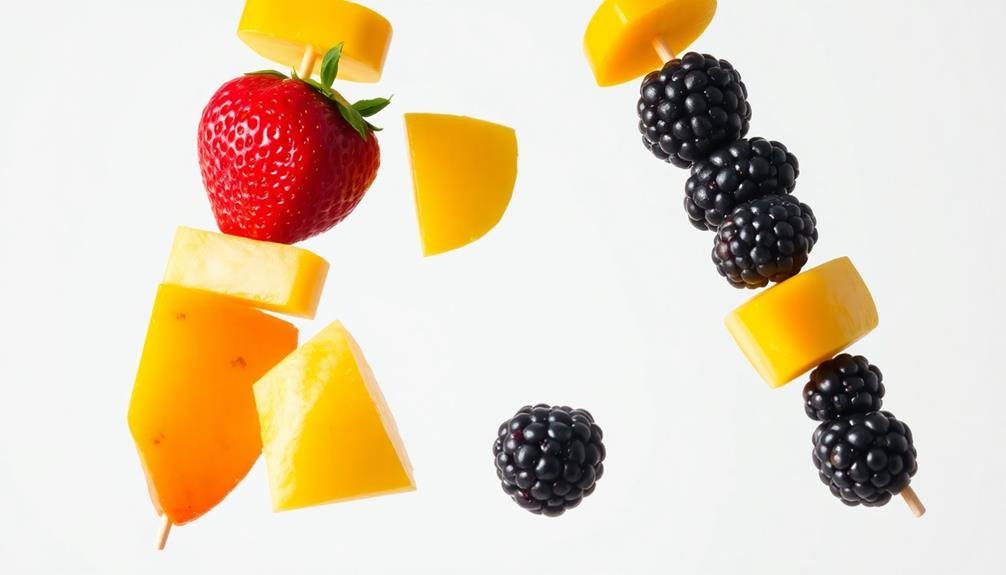 colorful skewered fruit delights