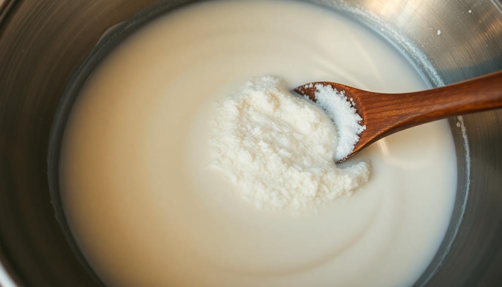 combine coconut milk flour