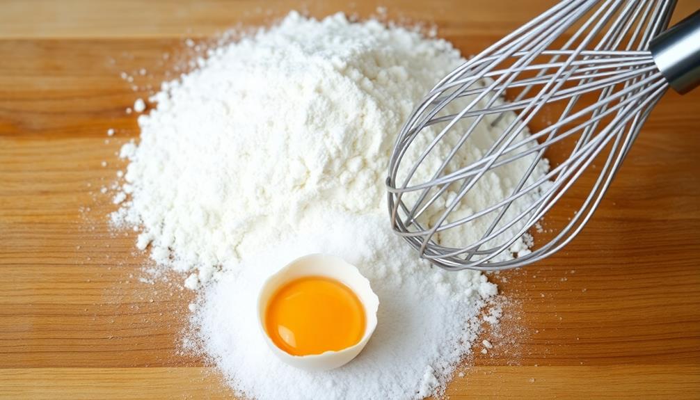 combine flour sugar eggs