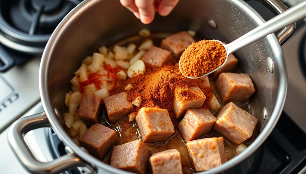 combine ingredients in pot