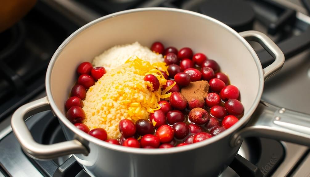 combine ingredients in saucepan