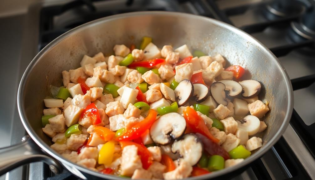 combine ingredients in skillet