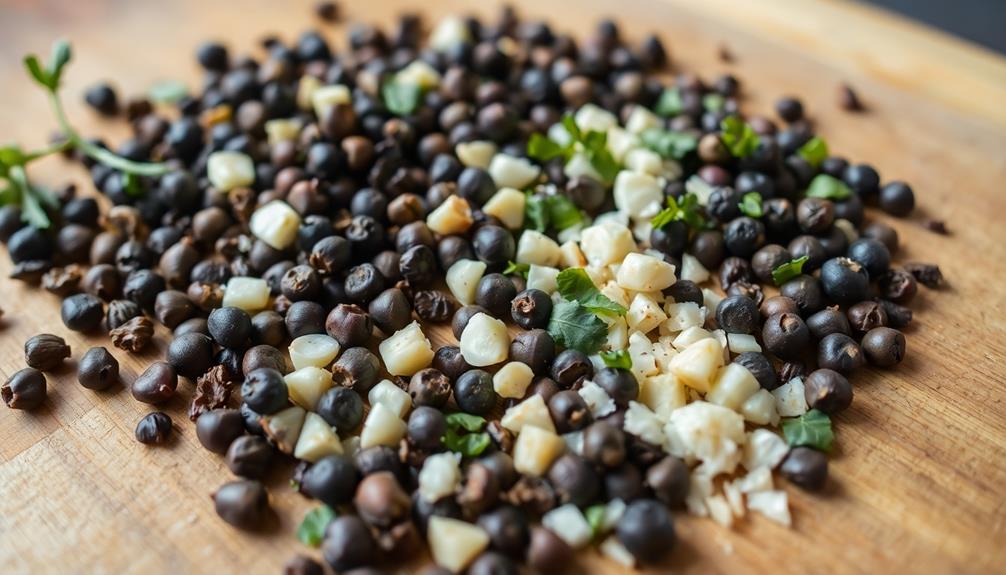 combine peppercorn garlic mixture