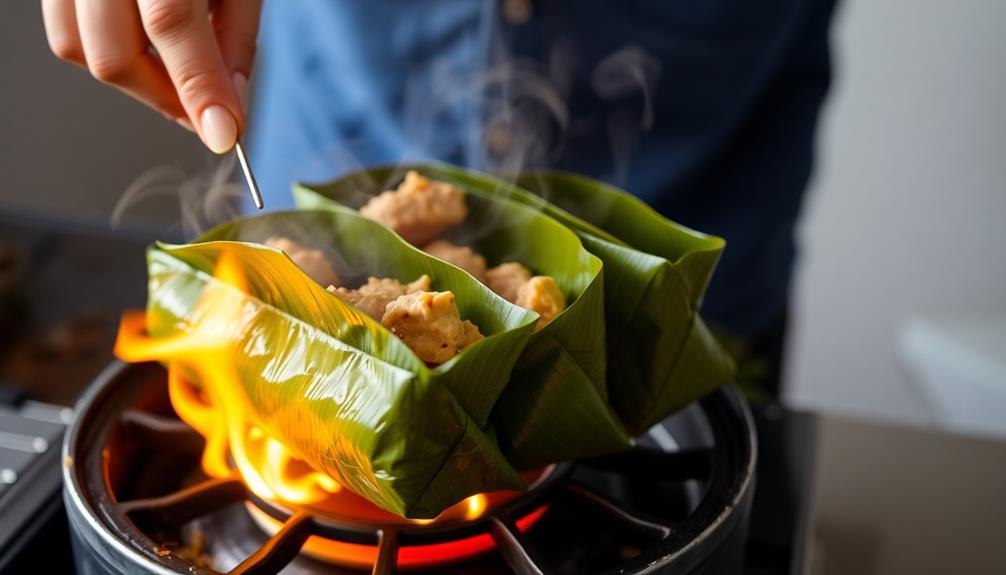 cook parcels over heat