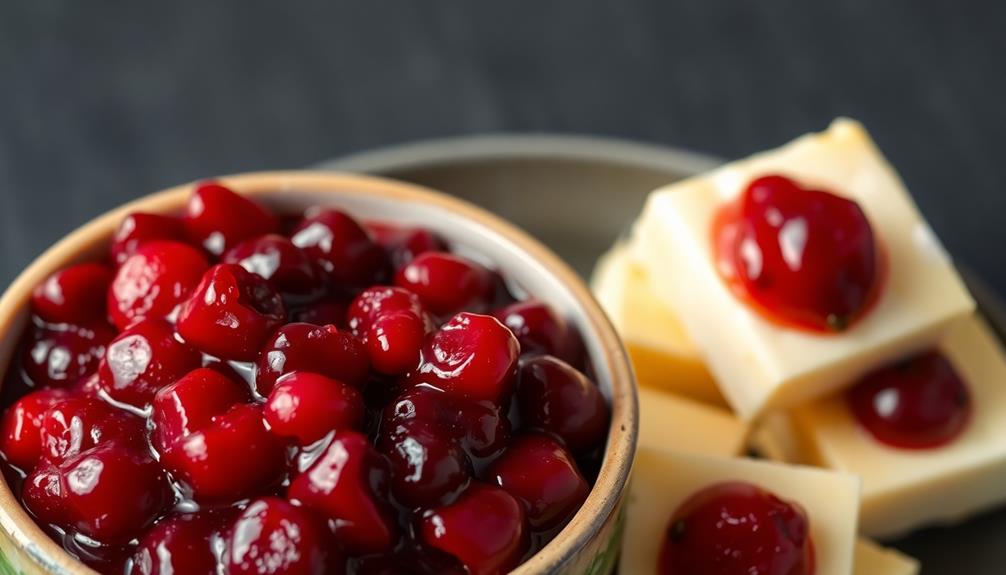 cranberry sauce on brie