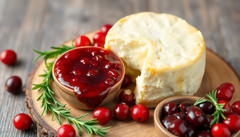 cranberry topped baked brie