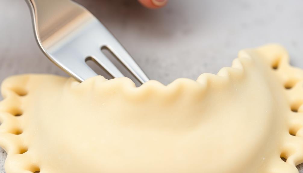crimp empanada edges securely