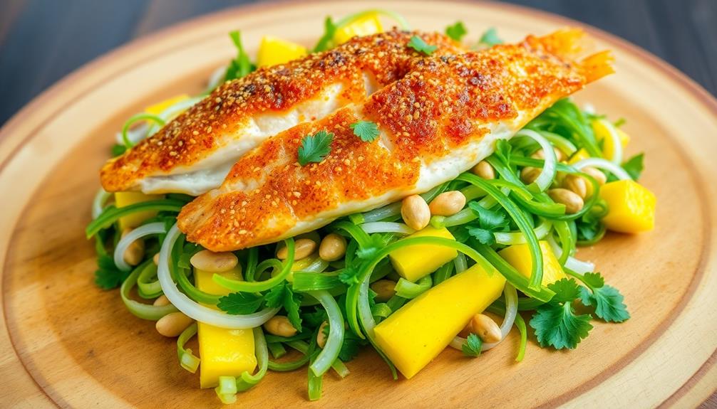 crispy catfish mango salad