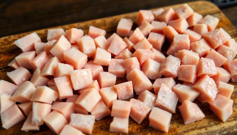 cut chicken into pieces