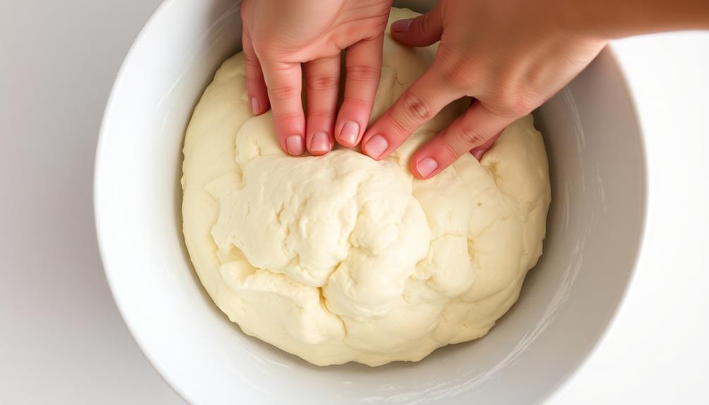 deflate the risen dough