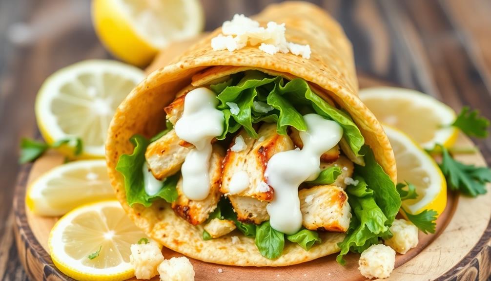 delicious chicken caesar wraps