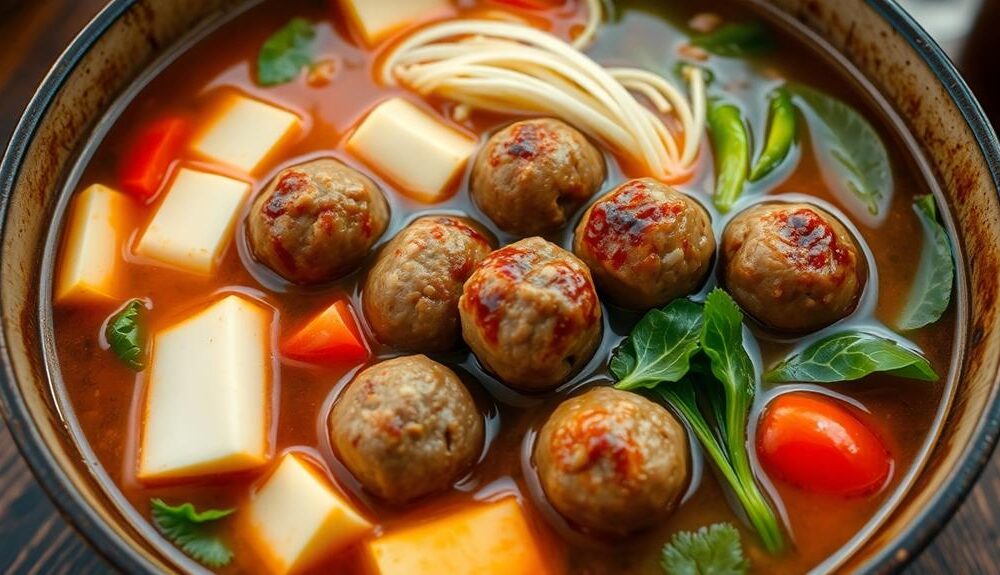 delicious indonesian meatball soup