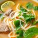 delicious warm noodle soup