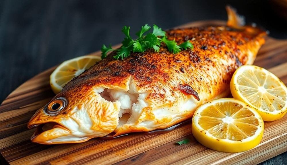 deliciously seasoned grilled fish