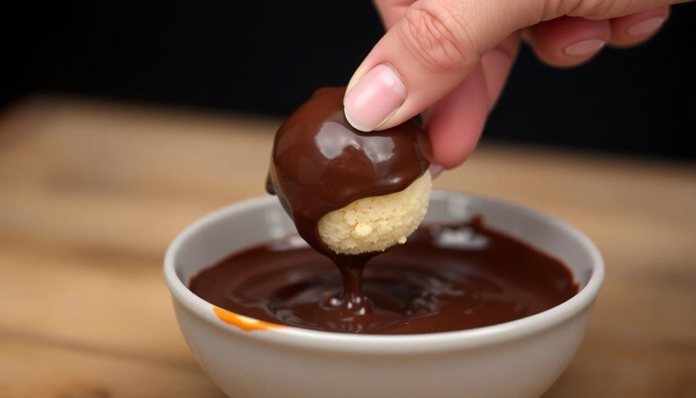 dip balls in chocolate