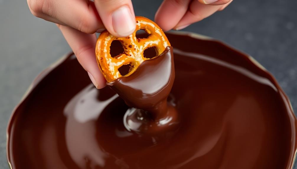 dip pretzels in chocolate