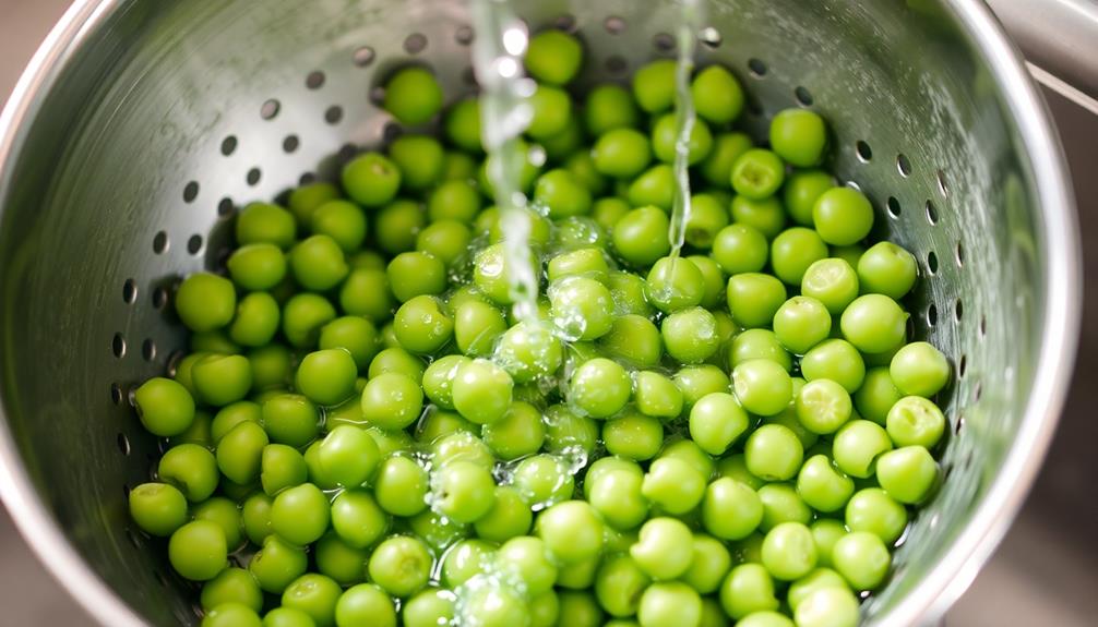 drain and rinse peas