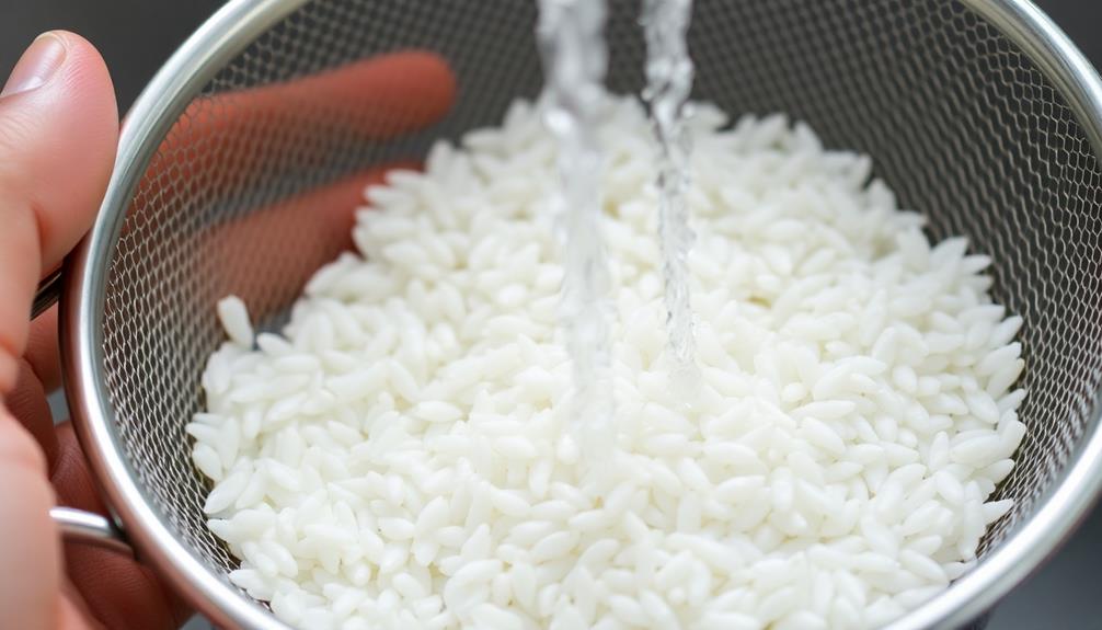 drain and rinse rice