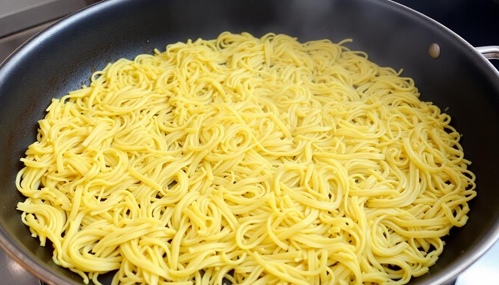 drain and toast noodles