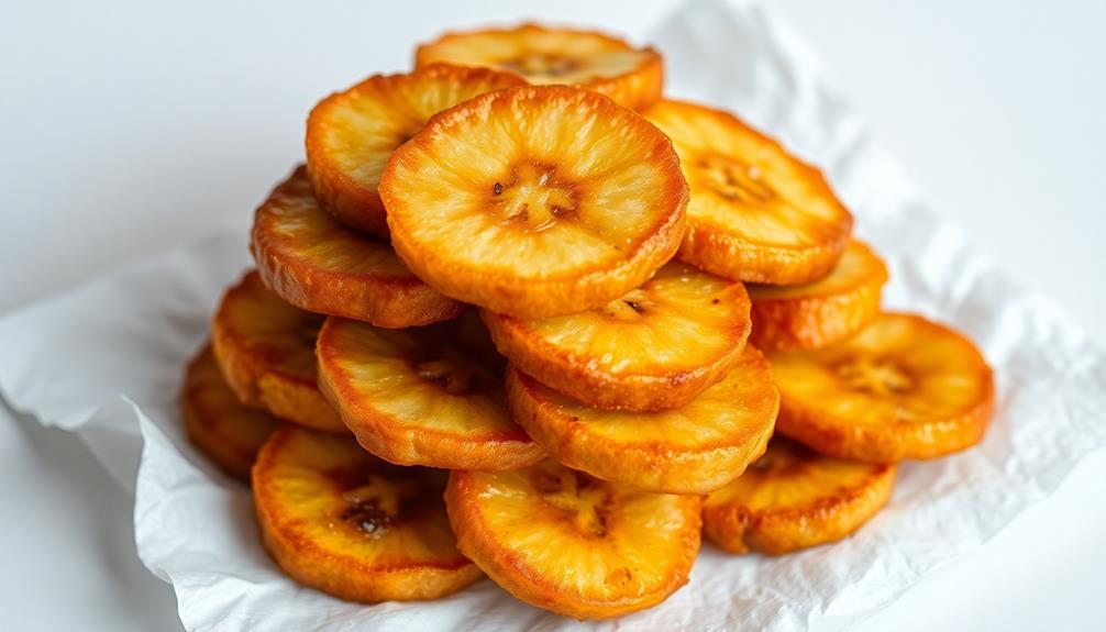 drain fried banana slices