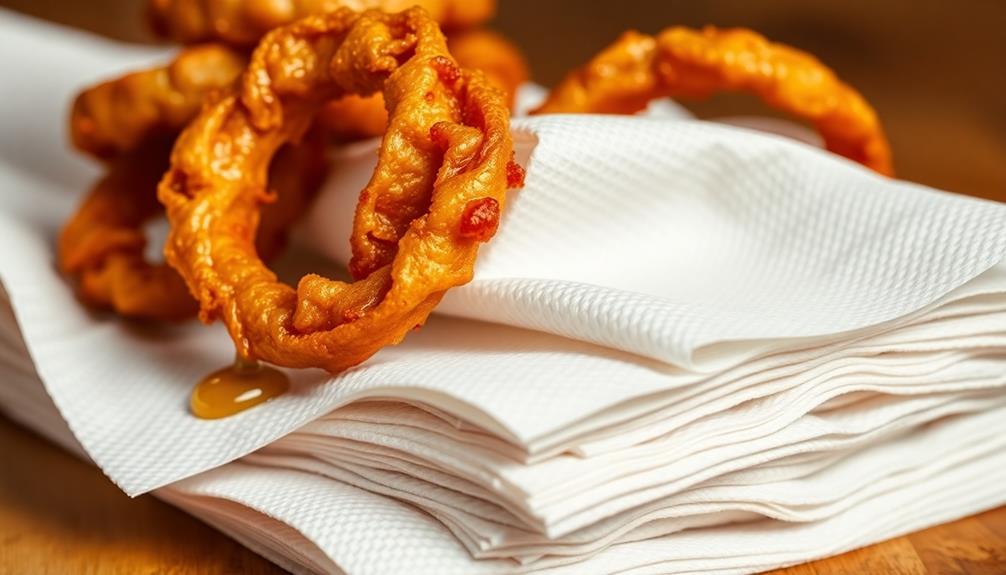 drain onion rings carefully