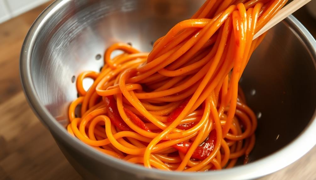 drain soaked noodles thoroughly