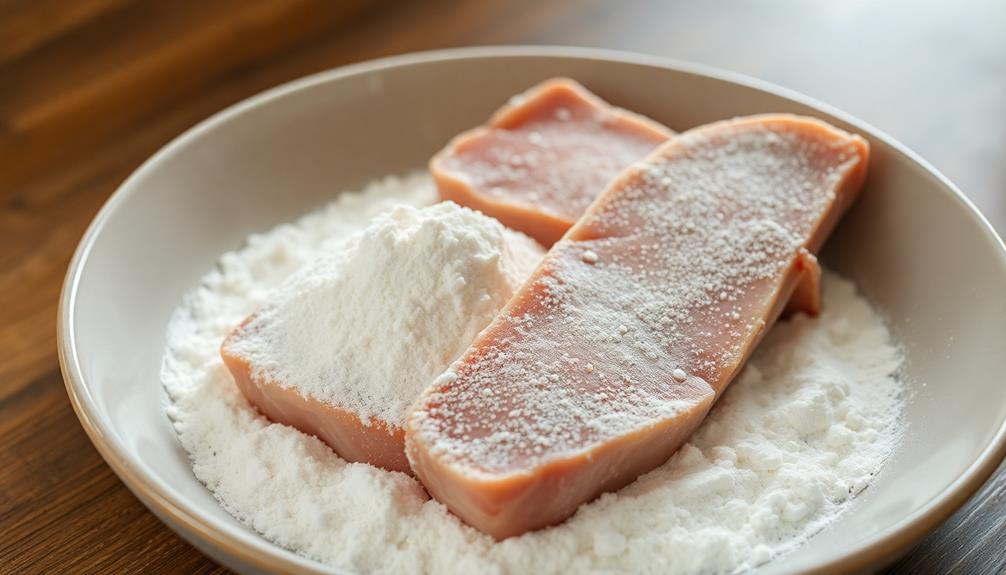 dredge pork chops flour