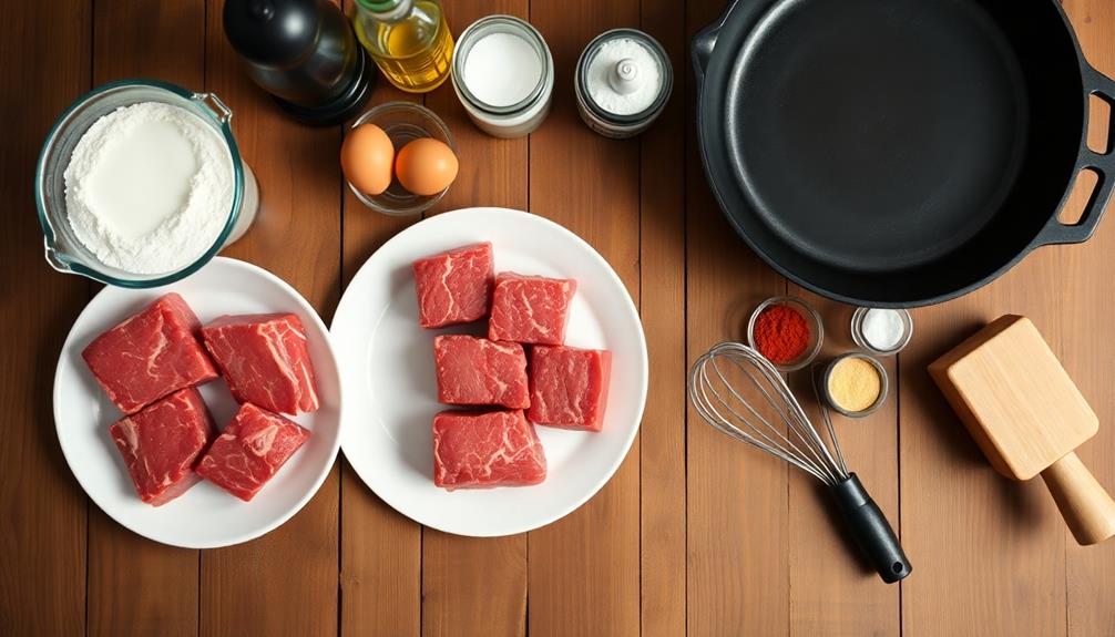 dredge steak in flour