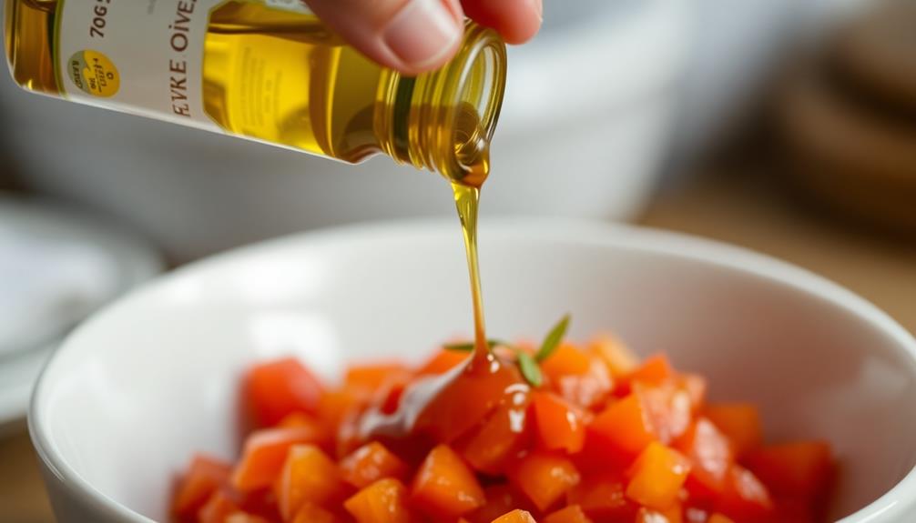drizzle olive oil tomatoes