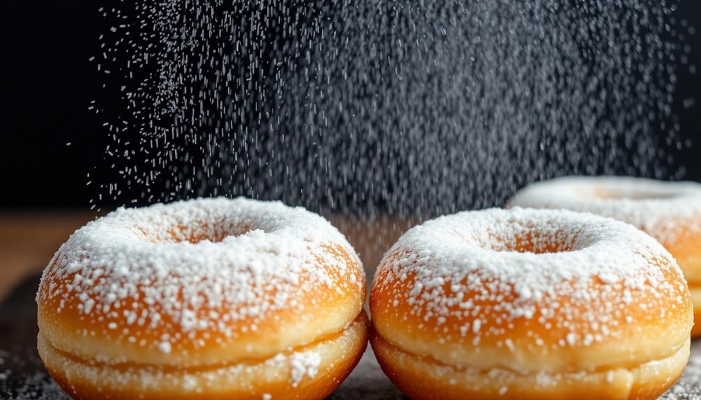 dusting with powdered sugar