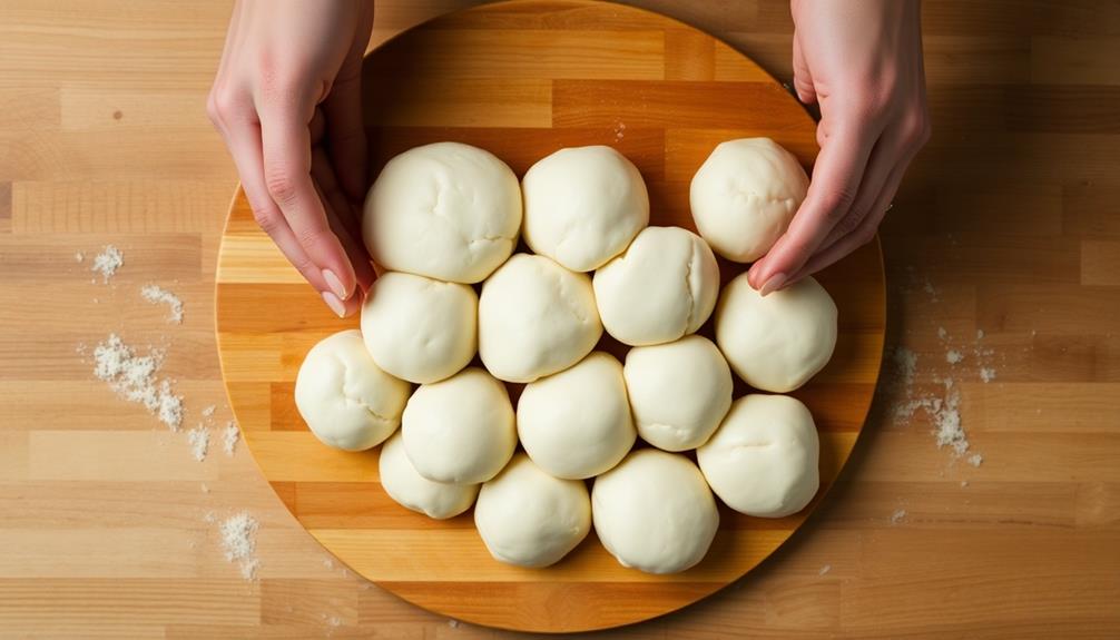 equal portions of dough