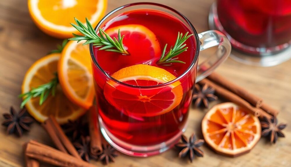 festive holiday fruit drink