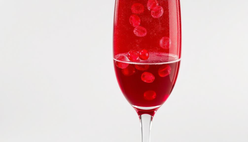 festive pomegranate bubbly drink