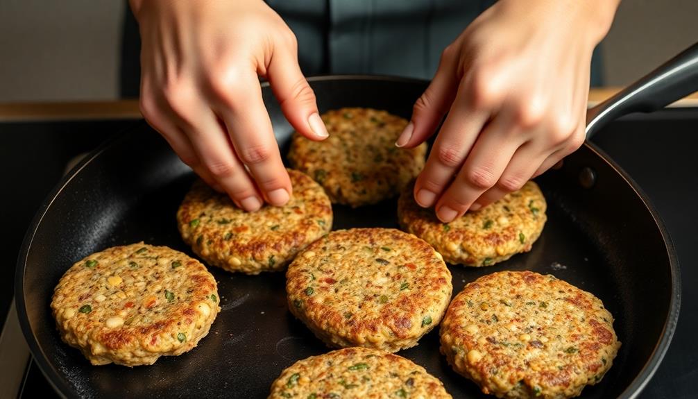 firmly press patties step