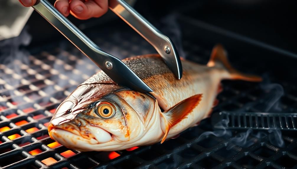 flip fish halfway gently