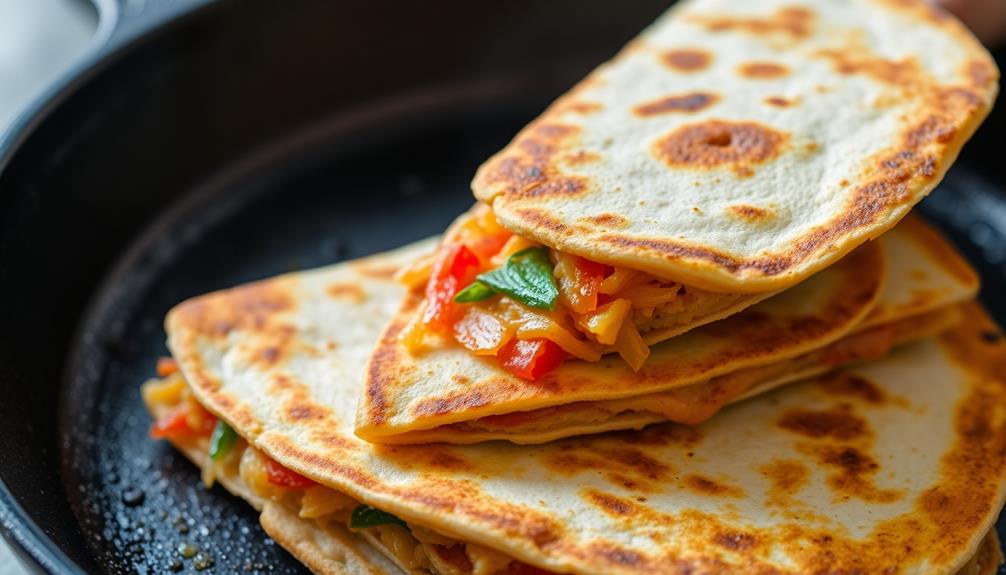 fold and cook quesadilla