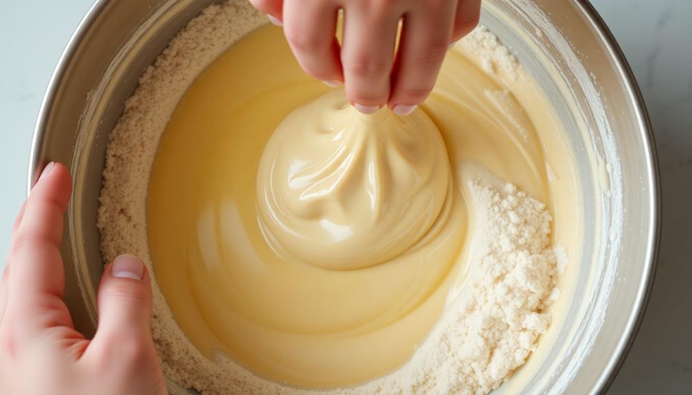 fold aquafaba into mixture