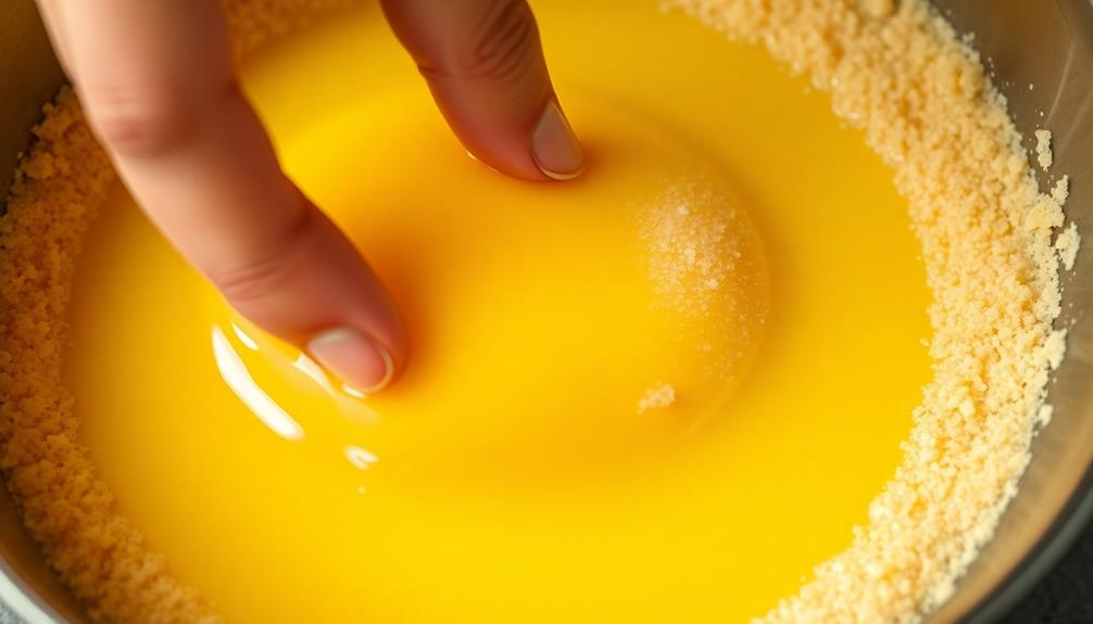 fold yolks into sugar