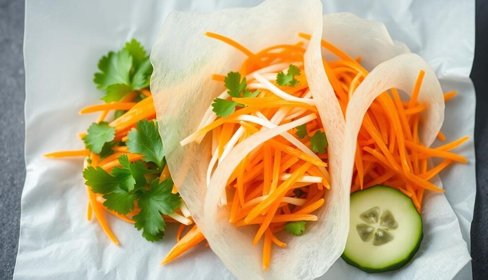 fresh herb rice rolls