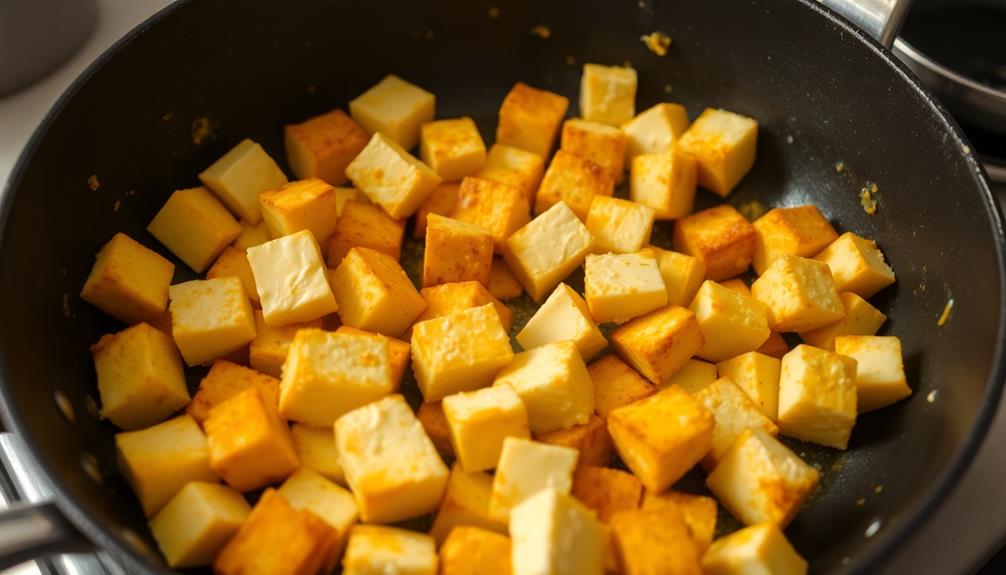 fry paneer cubes golden