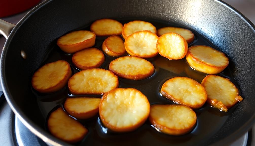 fry rice cakes golden brown