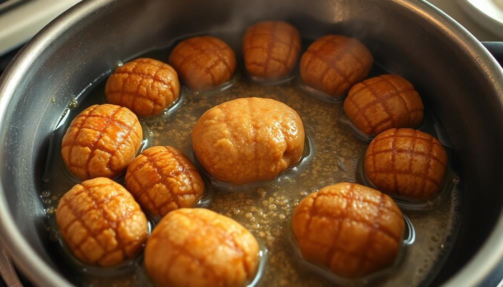 fry the shaped kibbeh