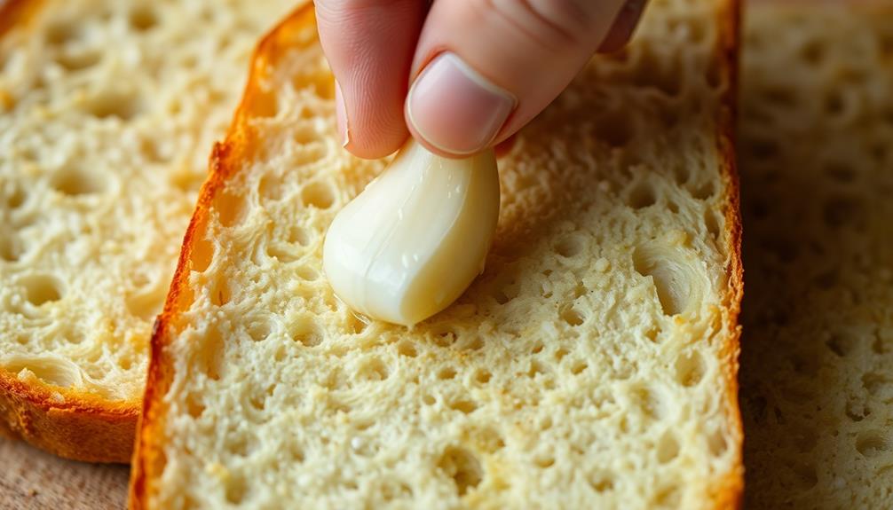 garlic rubbed toasted bread